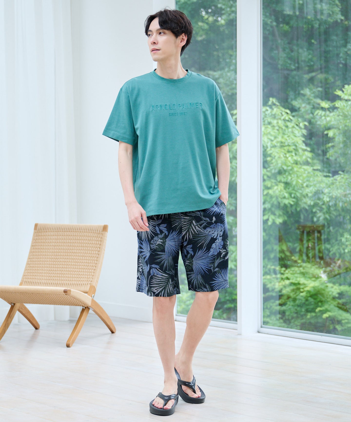 Arnold Palmer 【TIME SALE】【汗染み防止】シェア エンボスプリントTシャツ